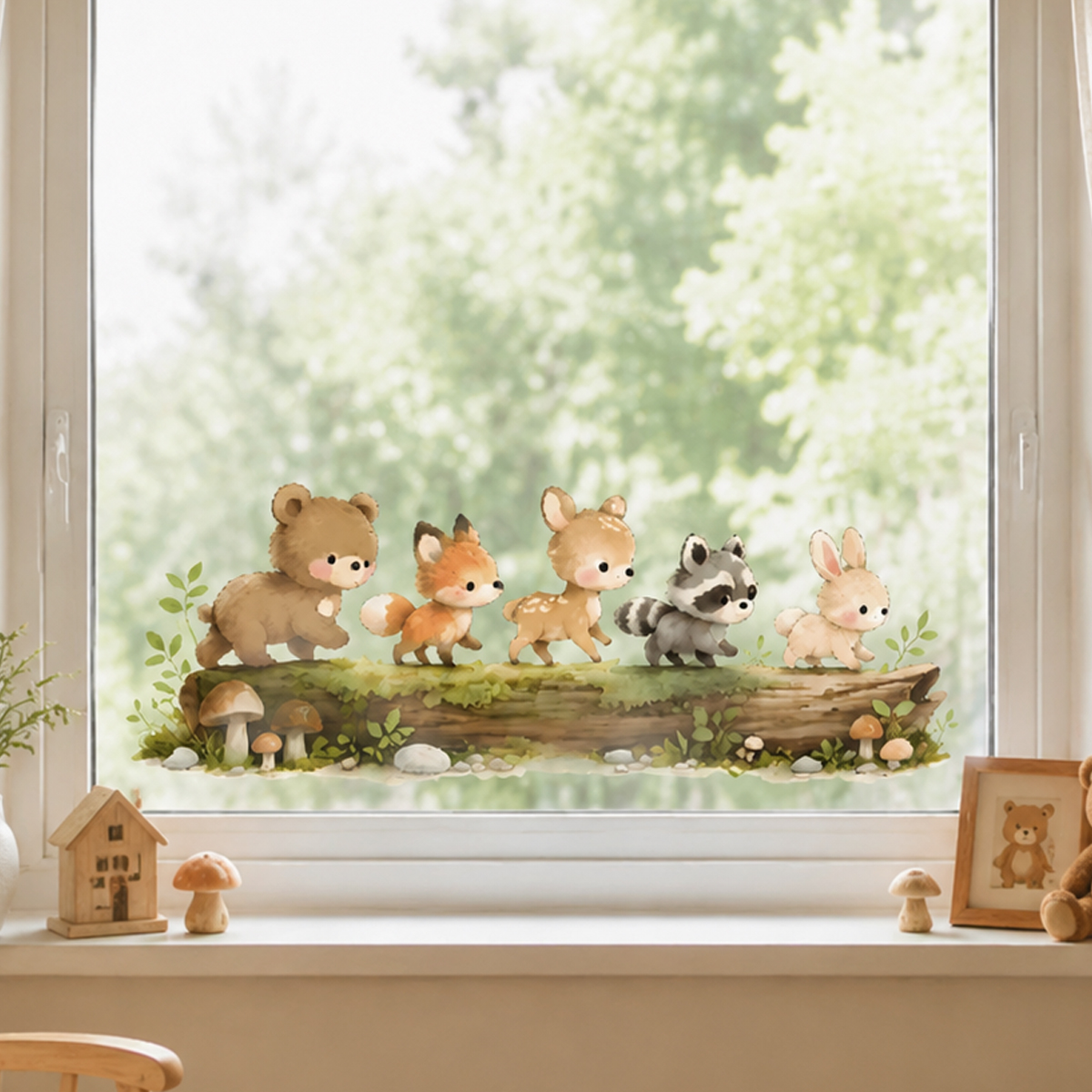 Animals Baby Nursery - Nursery Forest Animals Window Sticker Removable