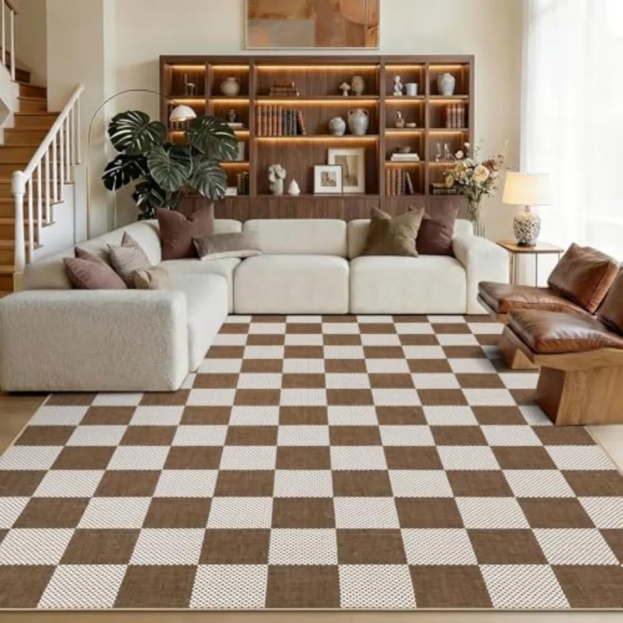 Soft Rug Nursery - Checkered 5x7 Washable Rug Geometric Diamond