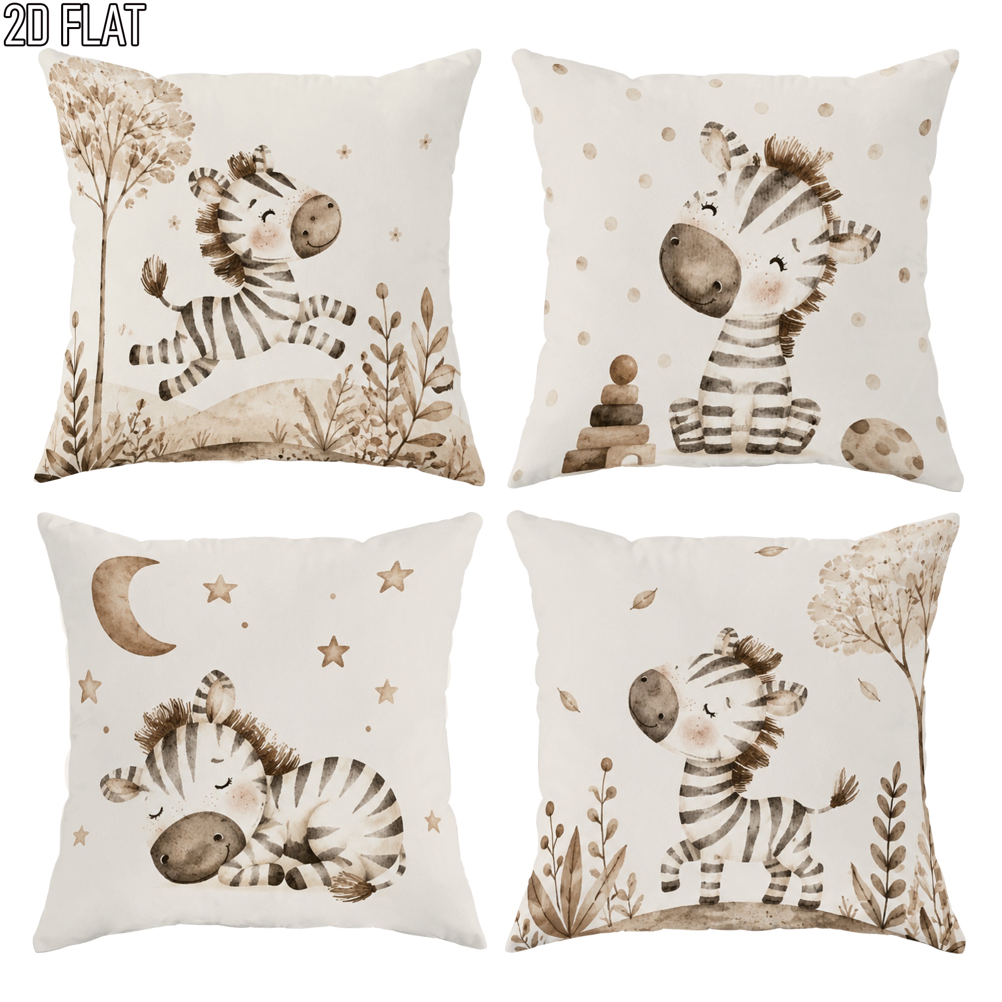 Baby Nursery Bedding Sets - Cute Zebra Nursery Pillowcase Set 4