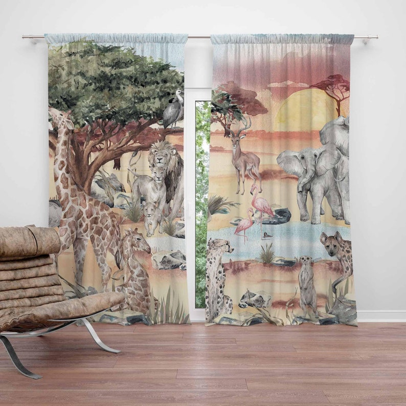 Safari Animals Curtain Kids Be - Blackout Curtain Nursery recension och pris
