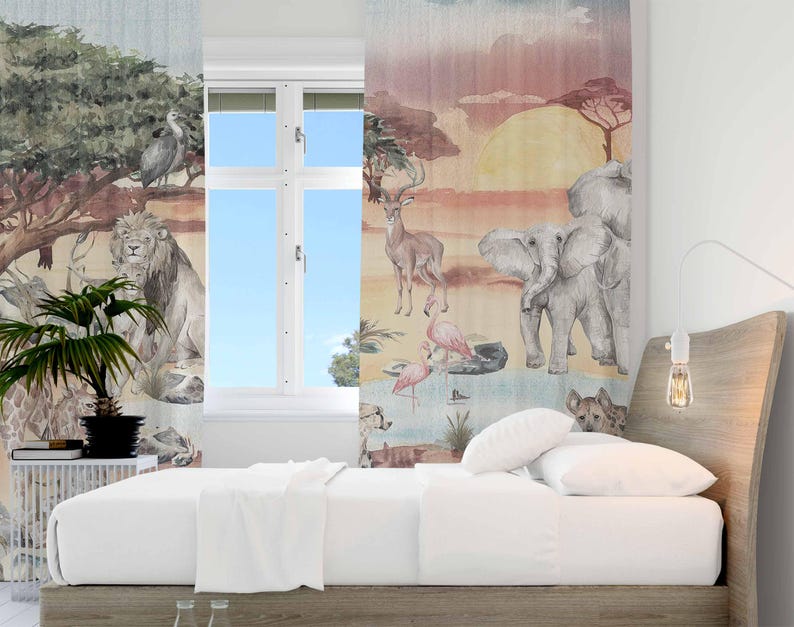 Safari Animals Curtain Kids Be - Blackout Curtain Nursery recension och pris