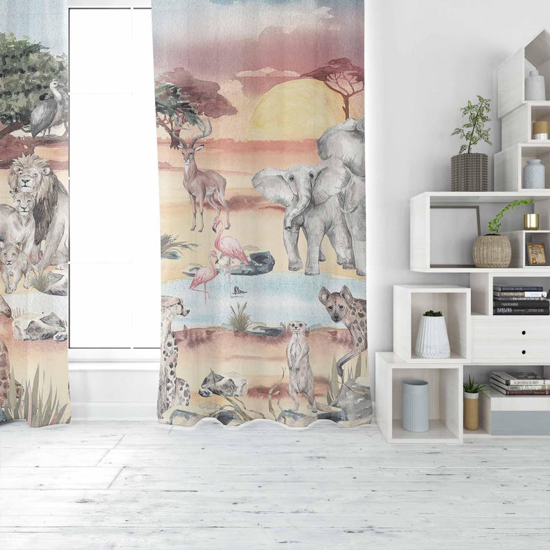 Safari Animals Curtain Kids Be - Blackout Curtain Nursery recension och pris