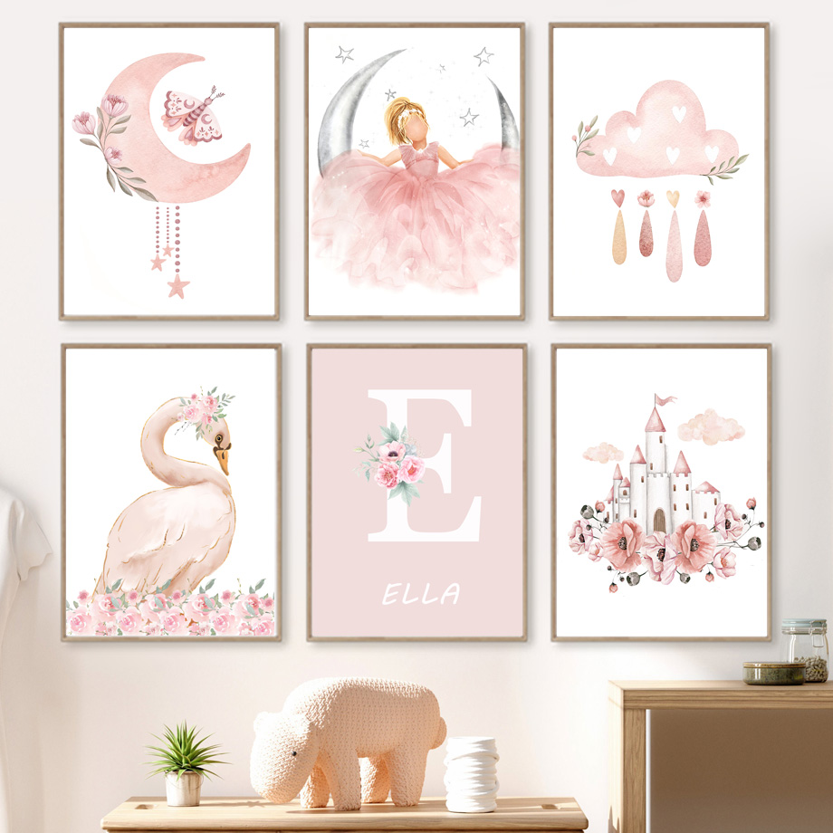 Pink Angel Girl Sun Moon Cloud - Animals Baby Nursery recension och pris
