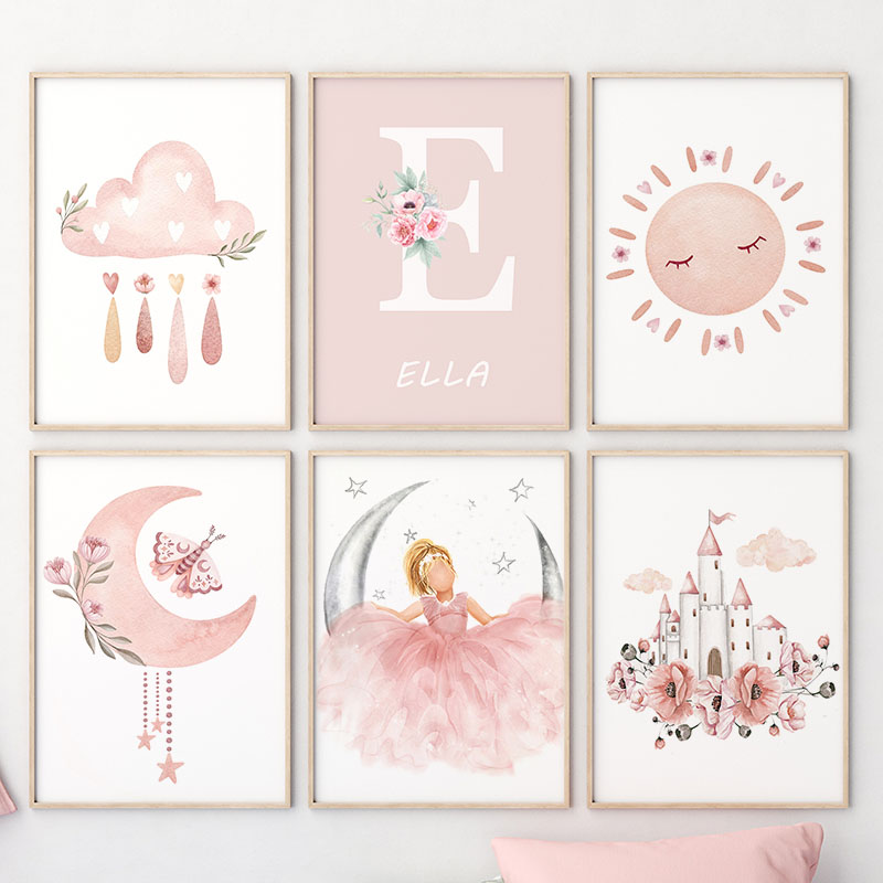 Pink Angel Girl Sun Moon Cloud - Animals Baby Nursery recension och pris