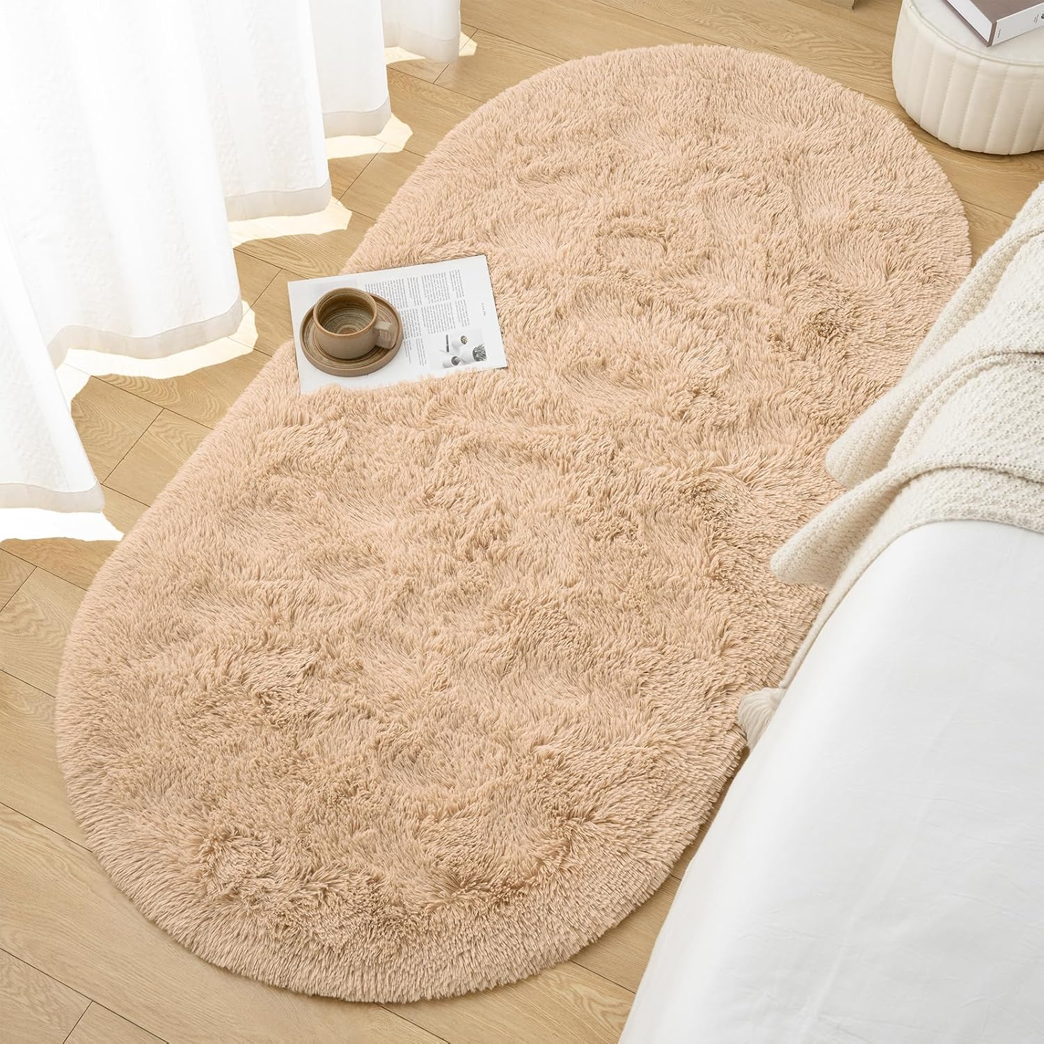 VIKAMA Long Plush Oval Area Ru - Soft Rug Nursery recension och pris