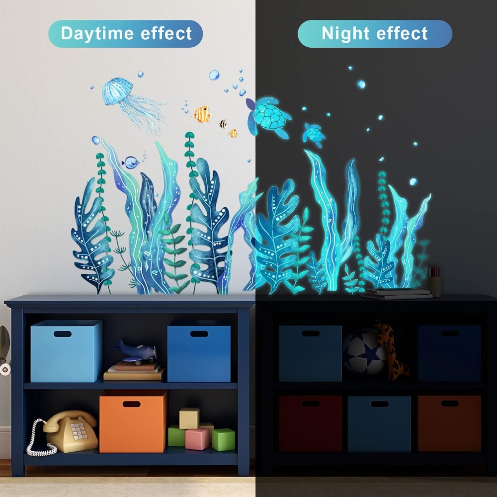 5 Sheets Glow in The Dark Ocea - Baby Nursery Under The Sea recension och pris