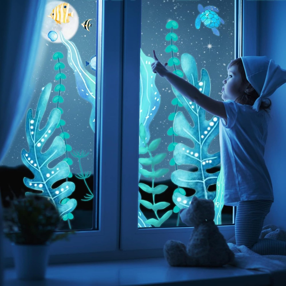 5 Sheets Glow in The Dark Ocea - Baby Nursery Under The Sea recension och pris