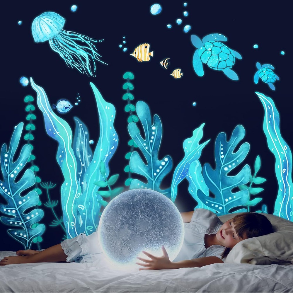 5 Sheets Glow in The Dark Ocea - Baby Nursery Under The Sea recension och pris
