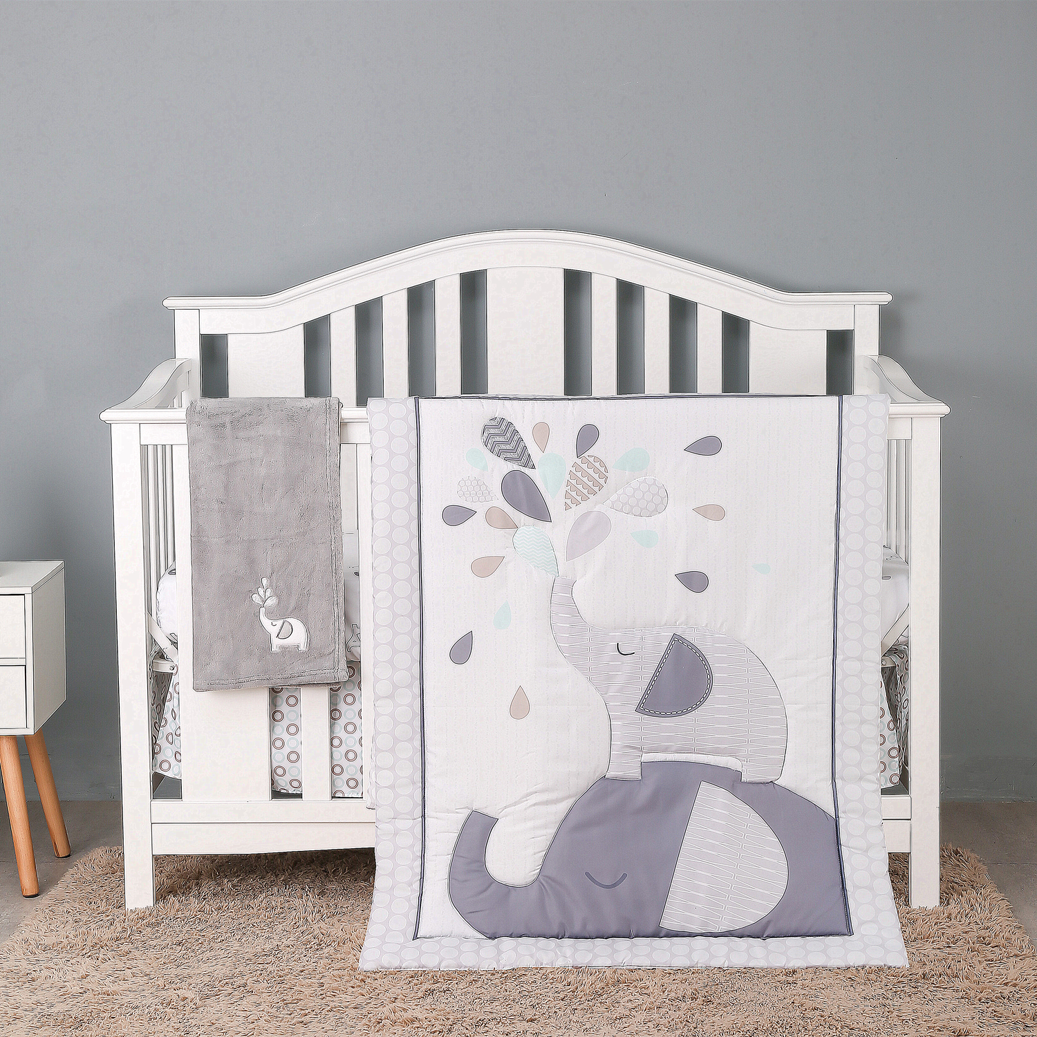 4Pcs Crib Bedding Set for Boys - Baby Nursery Bedding Sets recension och pris