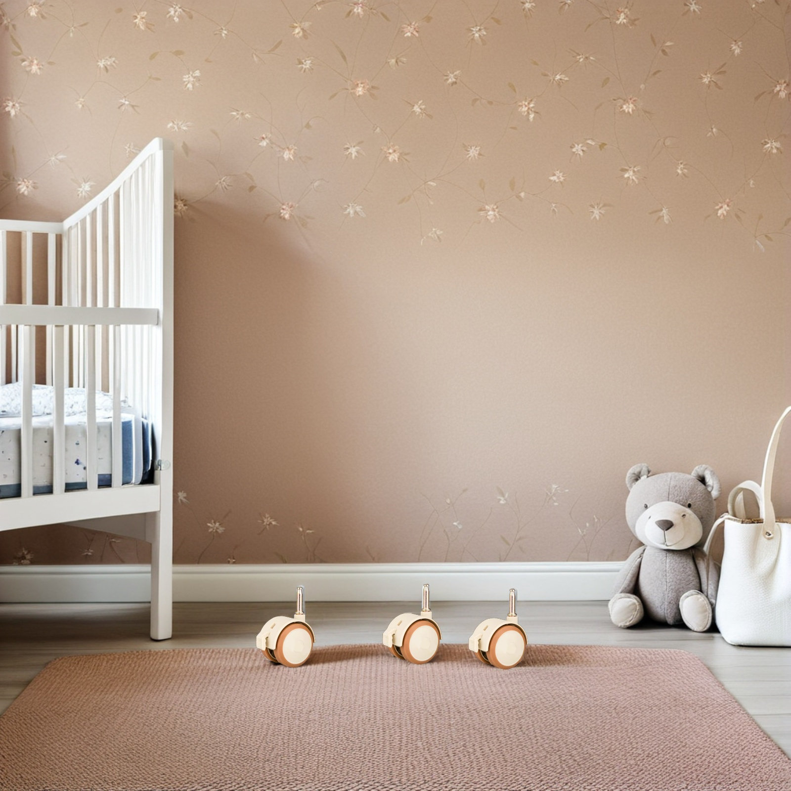 4Pcs Baby Crib Casters Rubber  - Baby Nursery Furniture Sets recension och pris
