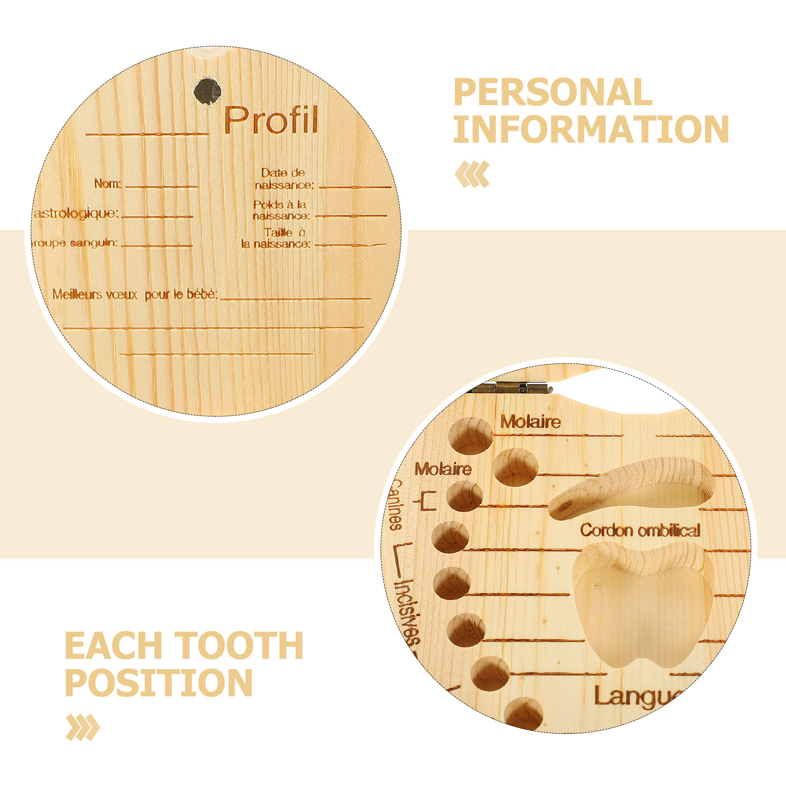 1Pcs Tooth Saver Box Wooden Ba - Baby Keepsake Box recension och pris