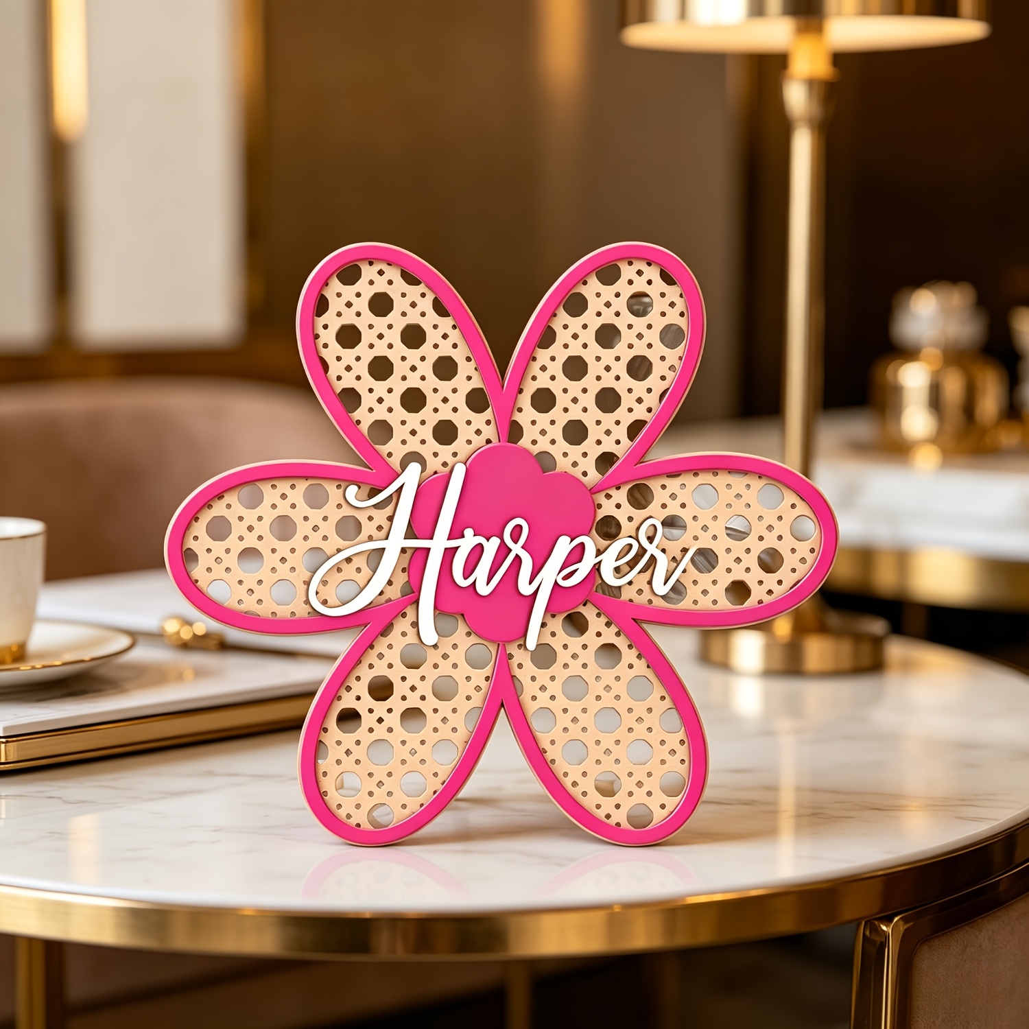 Personalized Boho Rattan Flowe - Baby Nursery In recension och pris