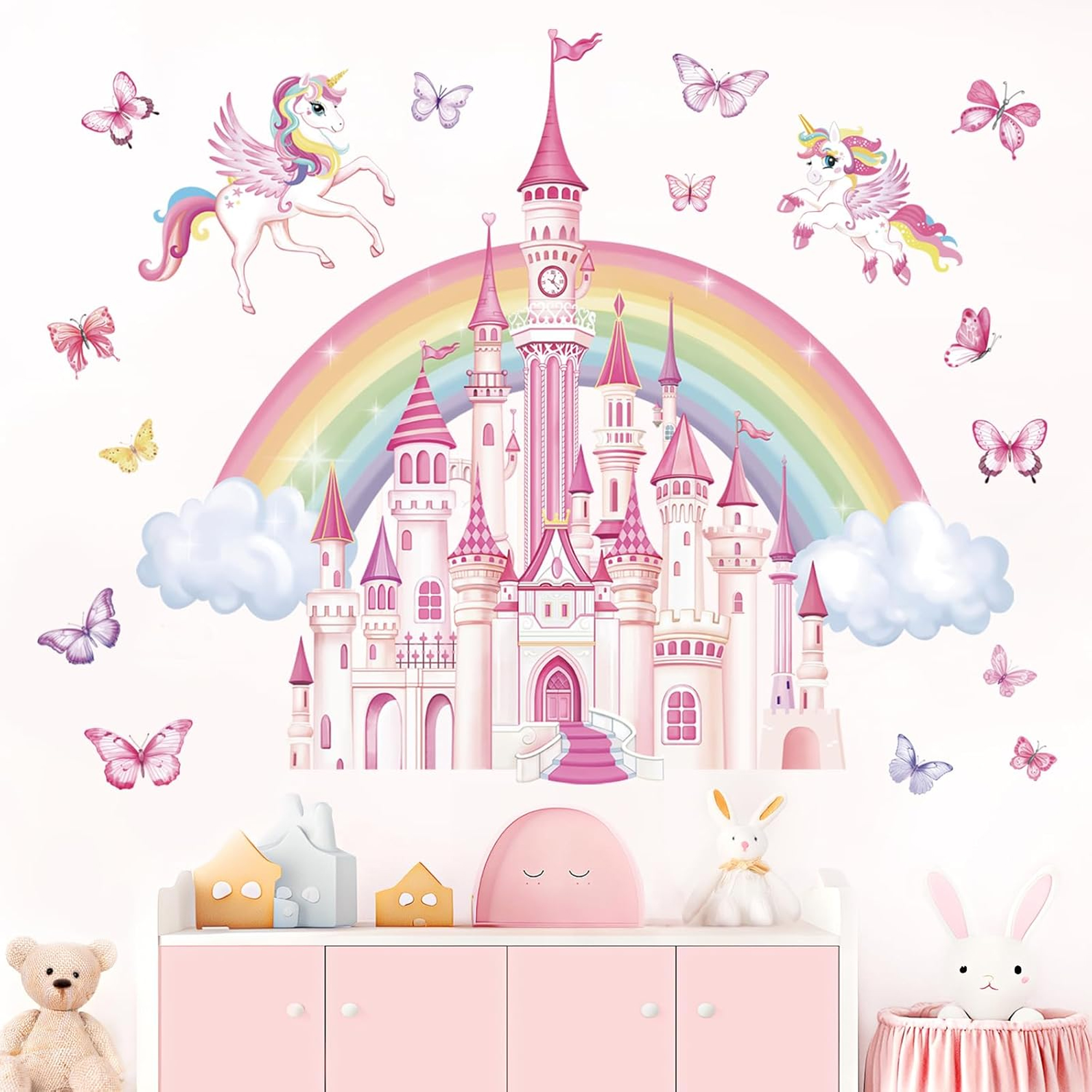 Unicorn Castle Wall Sticker fo - Baby Unicorn Nursery recension och pris
