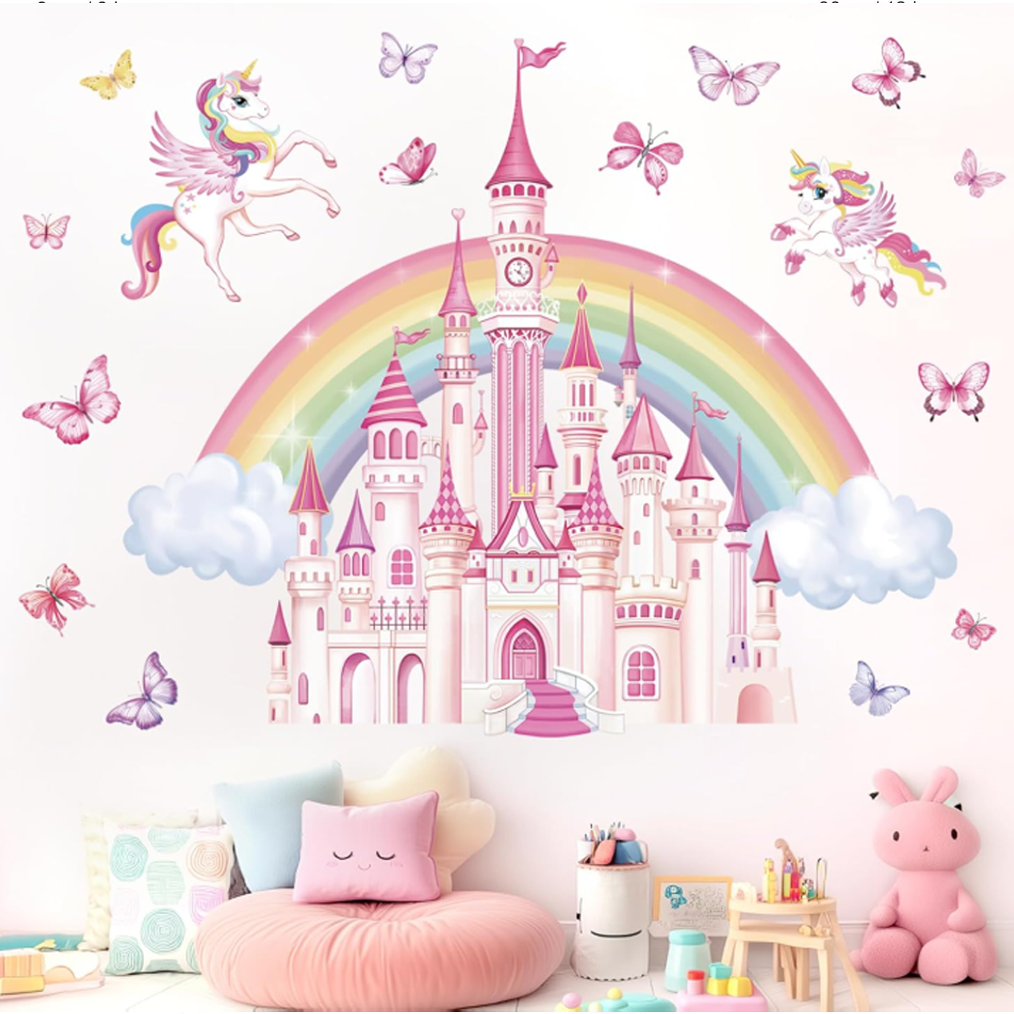 Unicorn Castle Wall Sticker fo - Baby Unicorn Nursery recension och pris