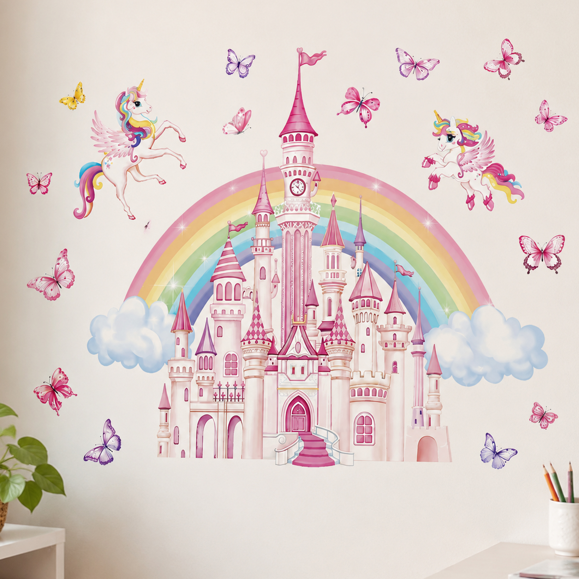 Unicorn Castle Wall Sticker fo - Baby Unicorn Nursery recension och pris