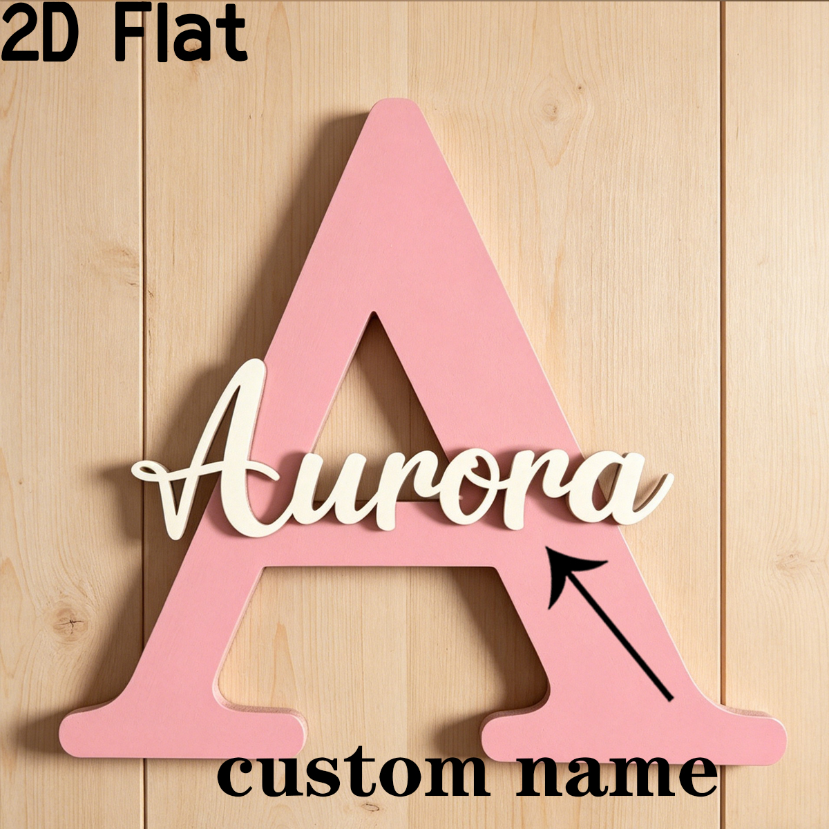 1Pc Custom Pink Alphabet A Woo - Baby Nursery Office recension och pris