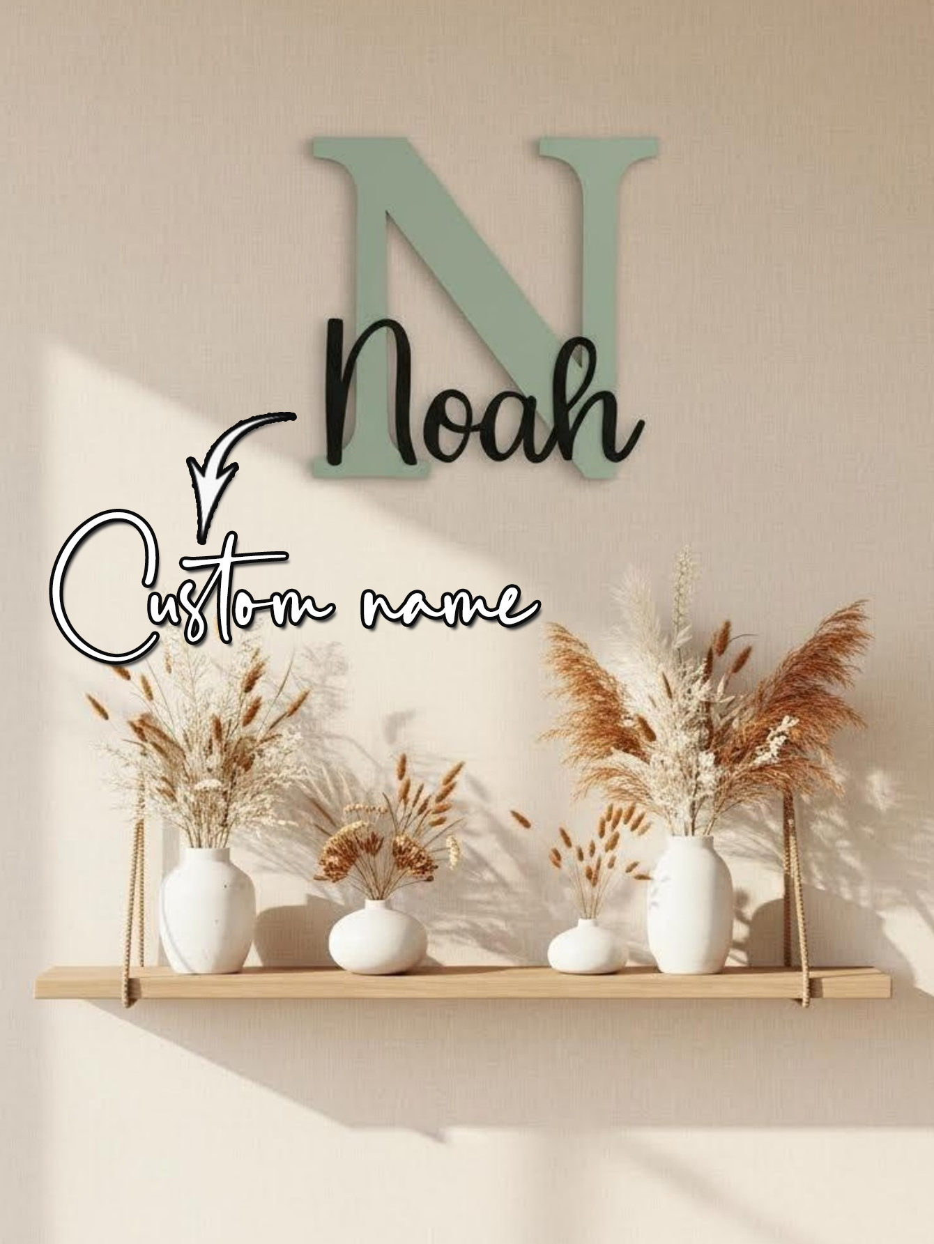 Custom Name Cloud Shaped Woode - Animals Baby Nursery recension och pris