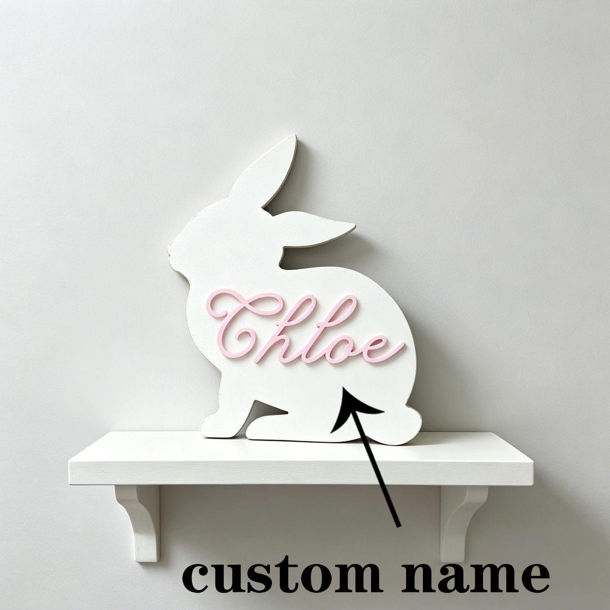 1Pc Custom Cute Bunny Name Woo - Baby Nursery In recension och pris