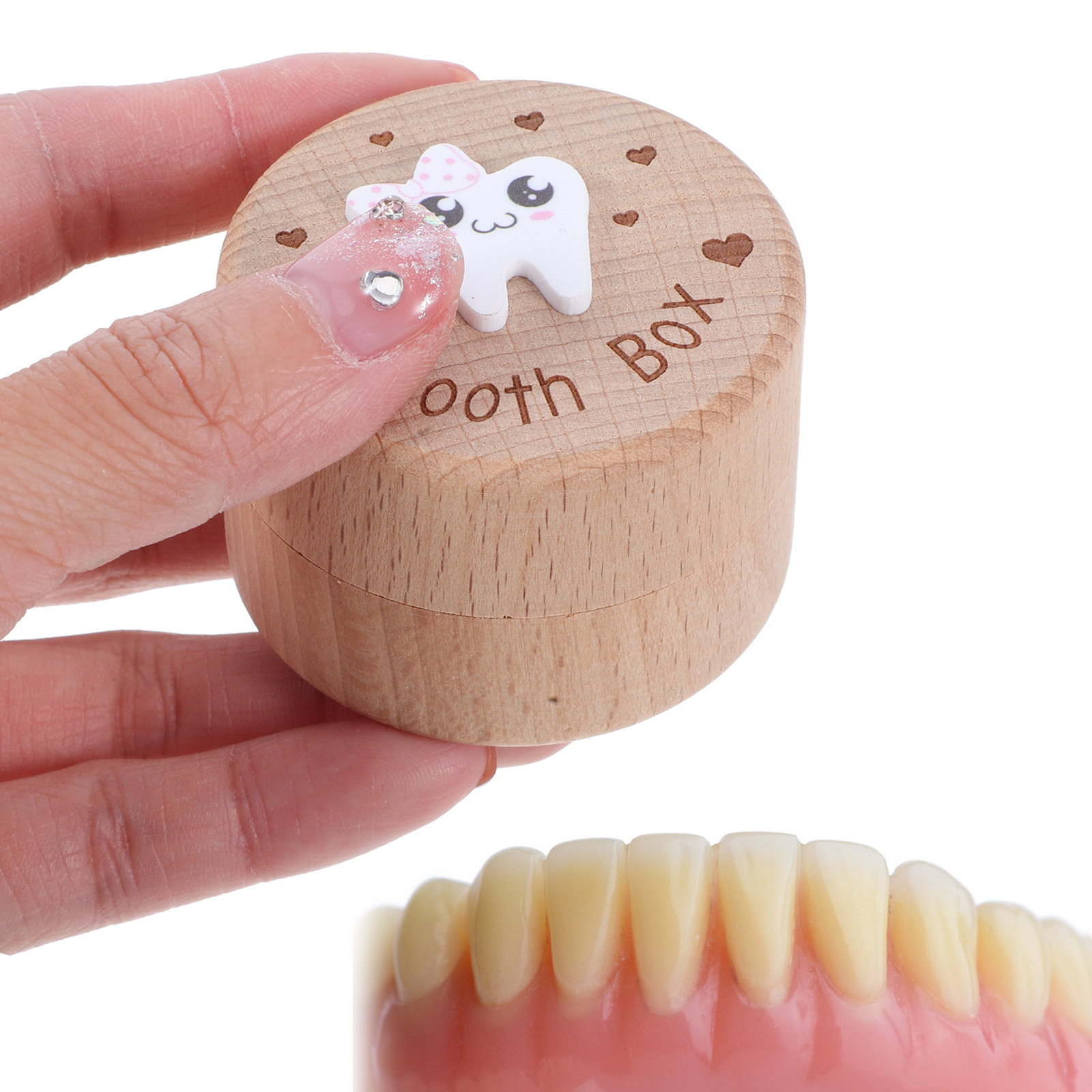 Wooden Baby Teeth Box Small Cu - Baby Keepsake Box recension och pris