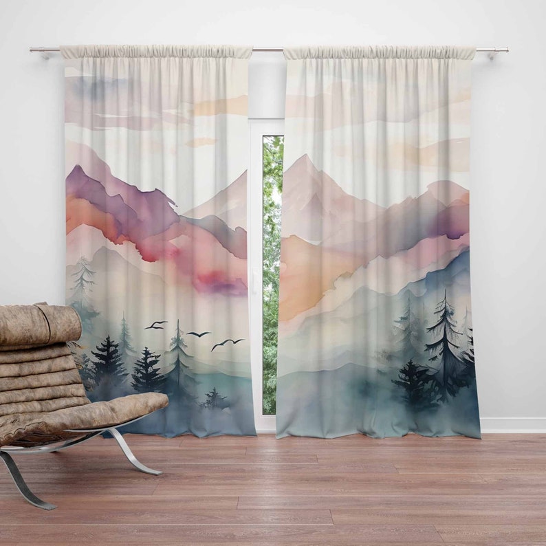 Mountain Forest Nursery Curtai - Blackout Curtain Nursery recension och pris