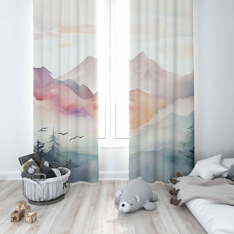 Mountain Forest Nursery Curtai - Blackout Curtain Nursery recension och pris
