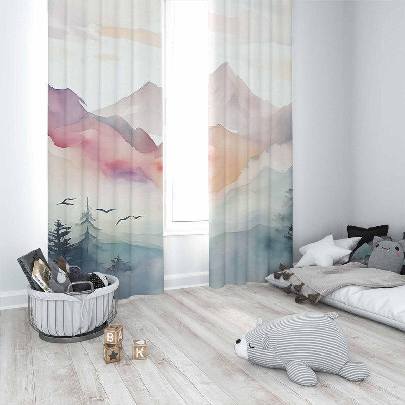 Mountain Forest Nursery Curtai - Blackout Curtain Nursery recension och pris
