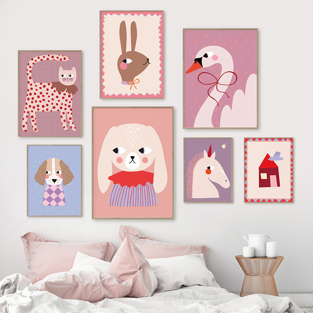 1pc frameless  Funny Animals B - Baby Unicorn Nursery recension och pris