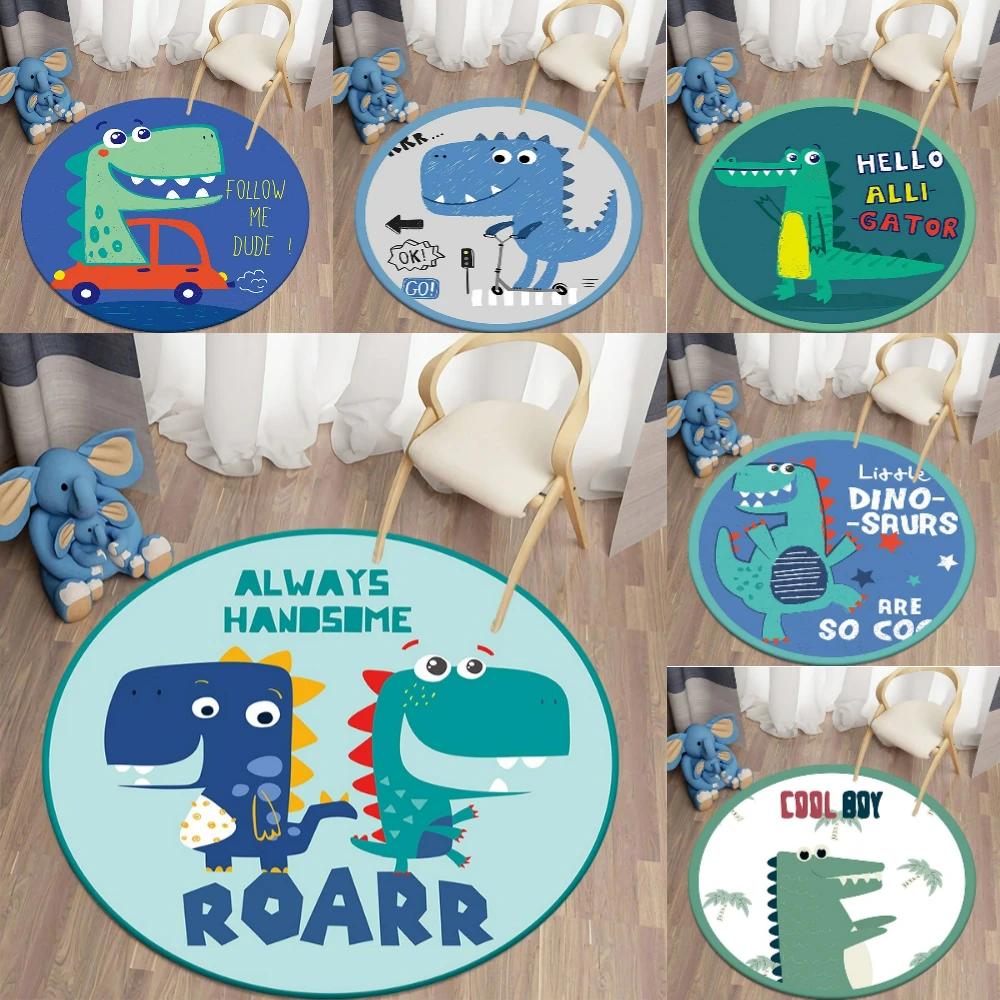 Playful Dinosaur Themed Round  - Soft Rug Nursery recension och pris