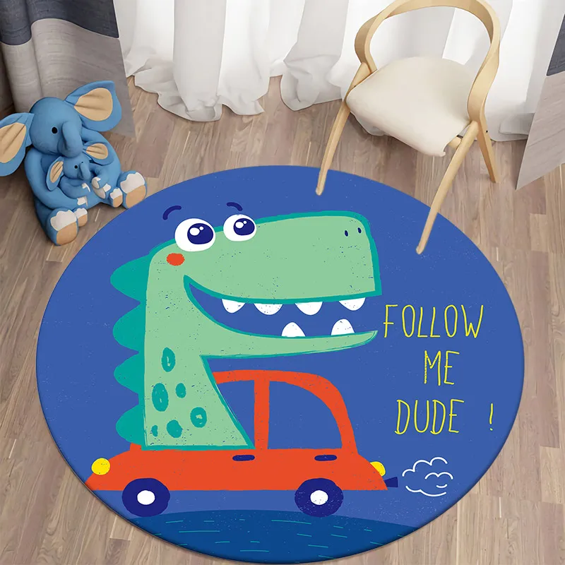 Playful Dinosaur Themed Round  - Soft Rug Nursery recension och pris
