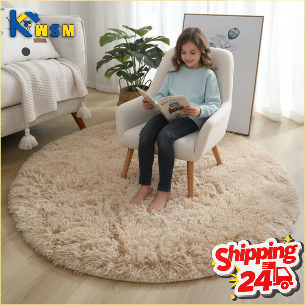Super Soft Fluffy Round Rug Pl - Soft Rug Nursery recension och pris