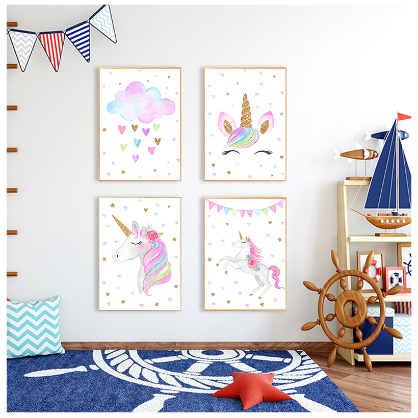 Rainbow Unicorn Wall Art Print - Baby Unicorn Nursery recension och pris
