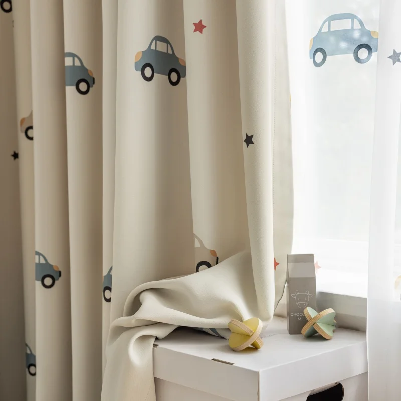 Cartoon Cute Print Car Pattern - Blackout Curtain Nursery recension och pris