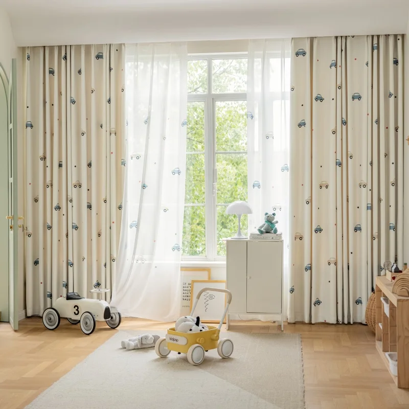 Cartoon Cute Print Car Pattern - Blackout Curtain Nursery recension och pris