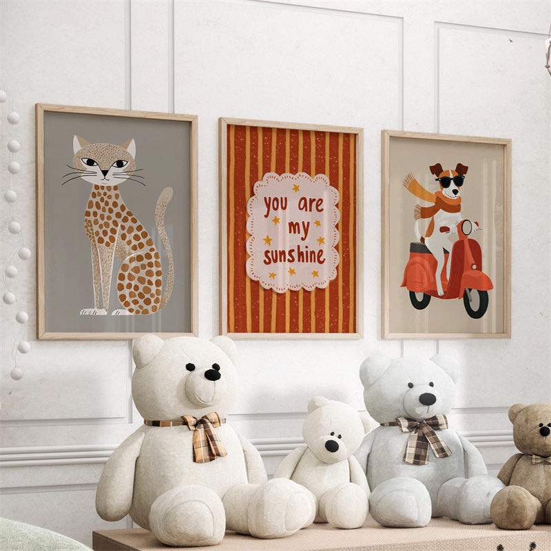 1/3pcs Set Cheetah and Dog Pos - Baby Nursery You Are My Sunshine recension och pris