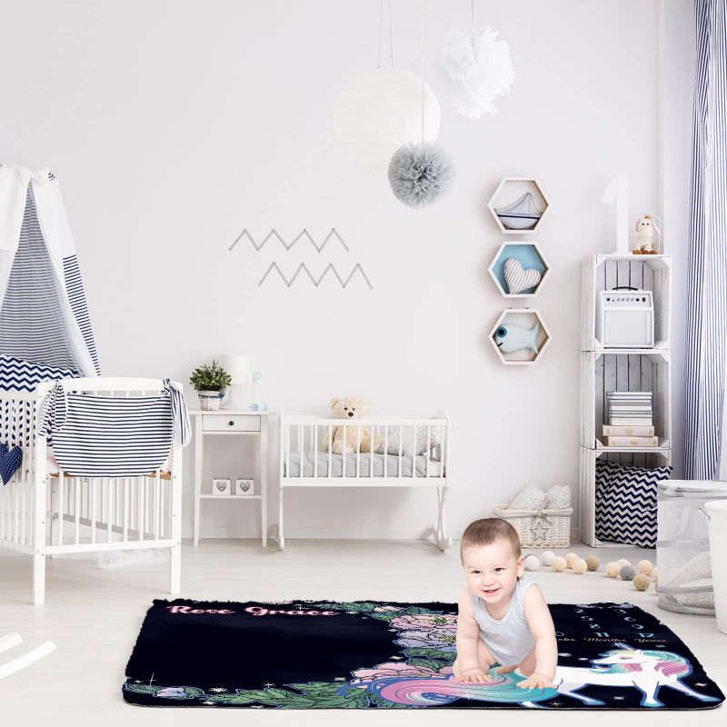 VIKAMA Dark Floral Unicorn Bab - Baby Unicorn Nursery recension och pris