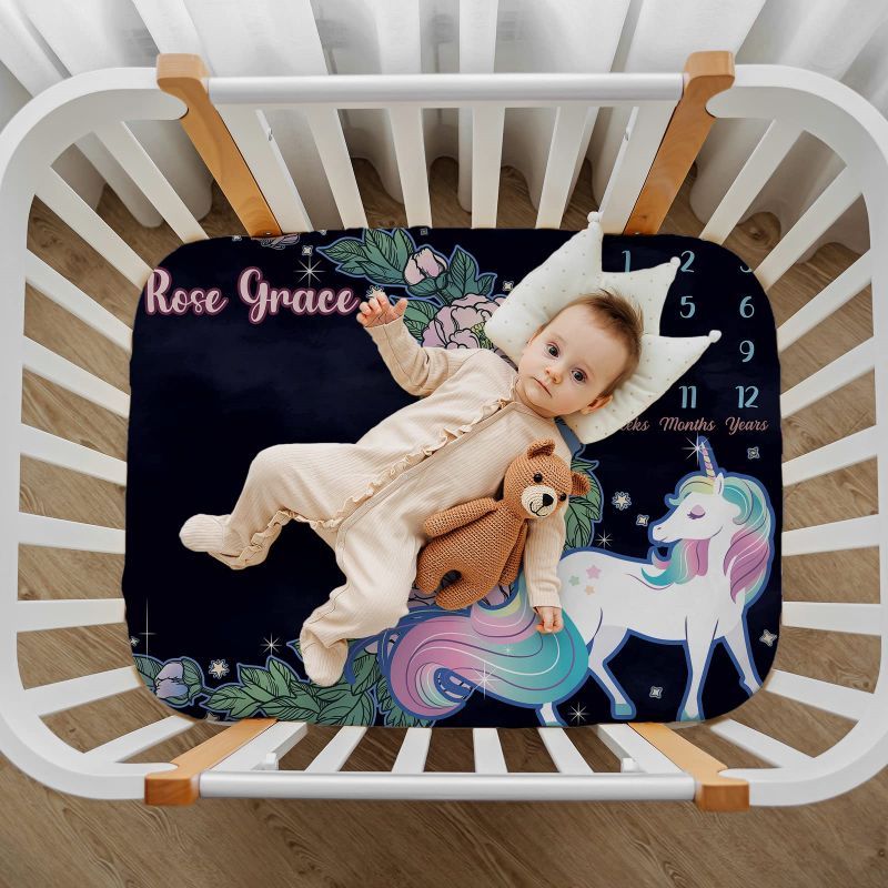 VIKAMA Dark Floral Unicorn Bab - Baby Unicorn Nursery recension och pris