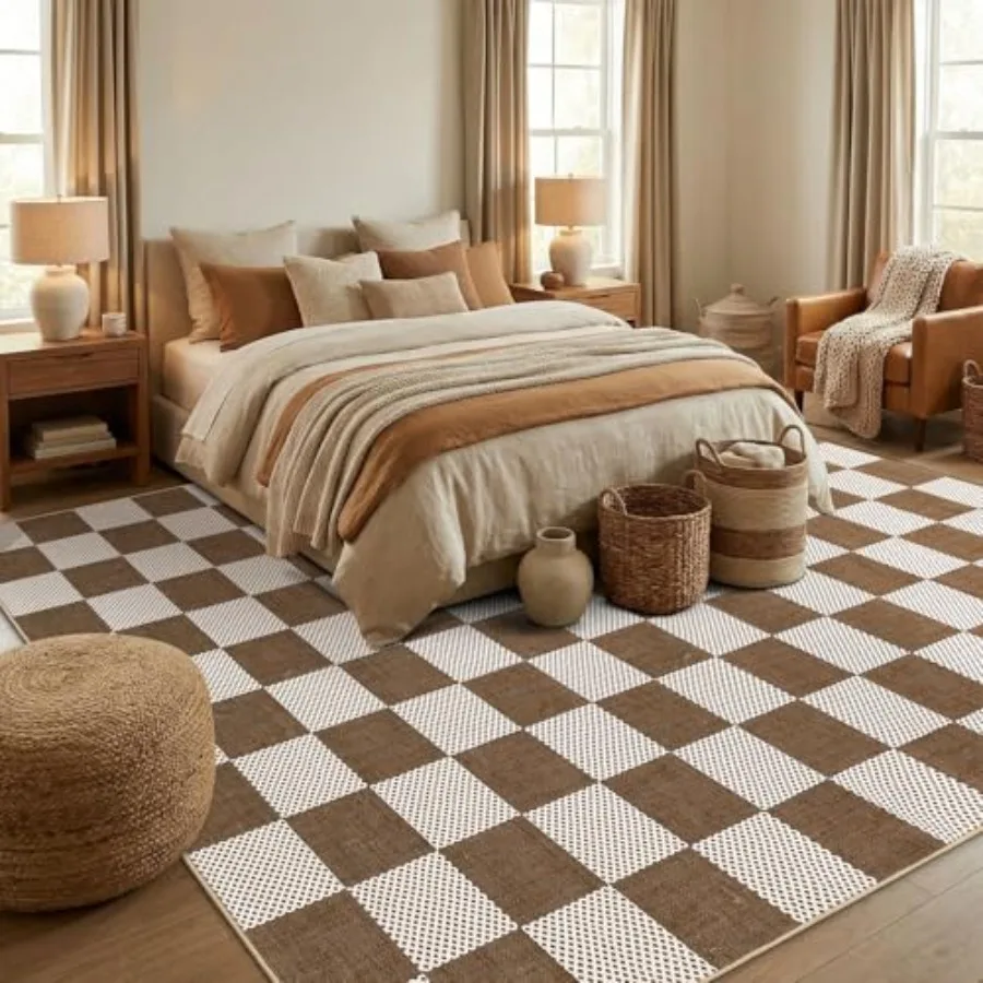 Checkered 5x7 Washable Rug Geo - Soft Rug Nursery recension och pris