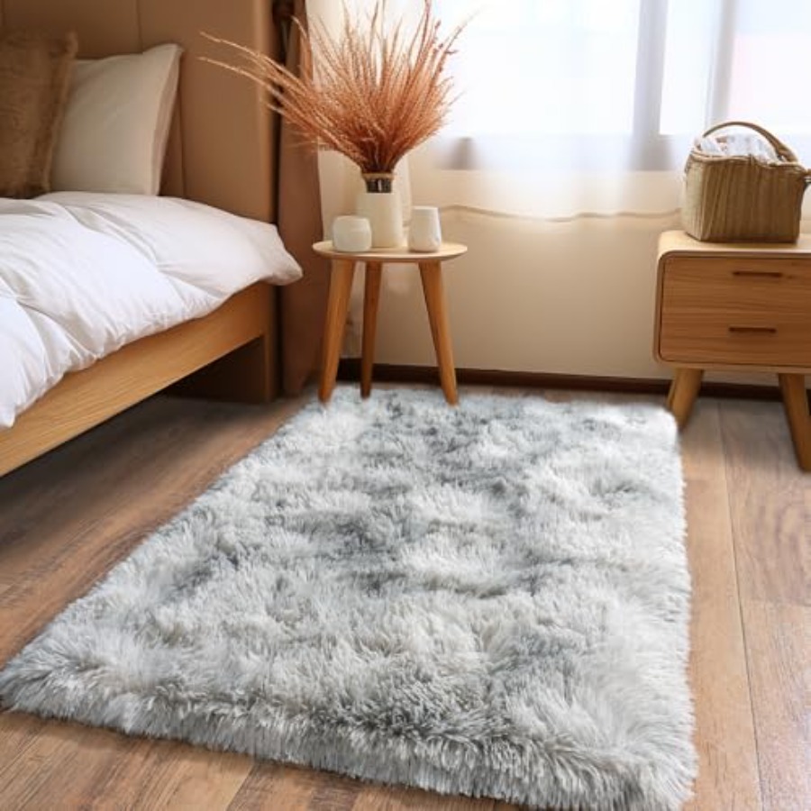 Fluffy Small Rug for Bedroom 2 - Soft Rug Nursery recension och pris