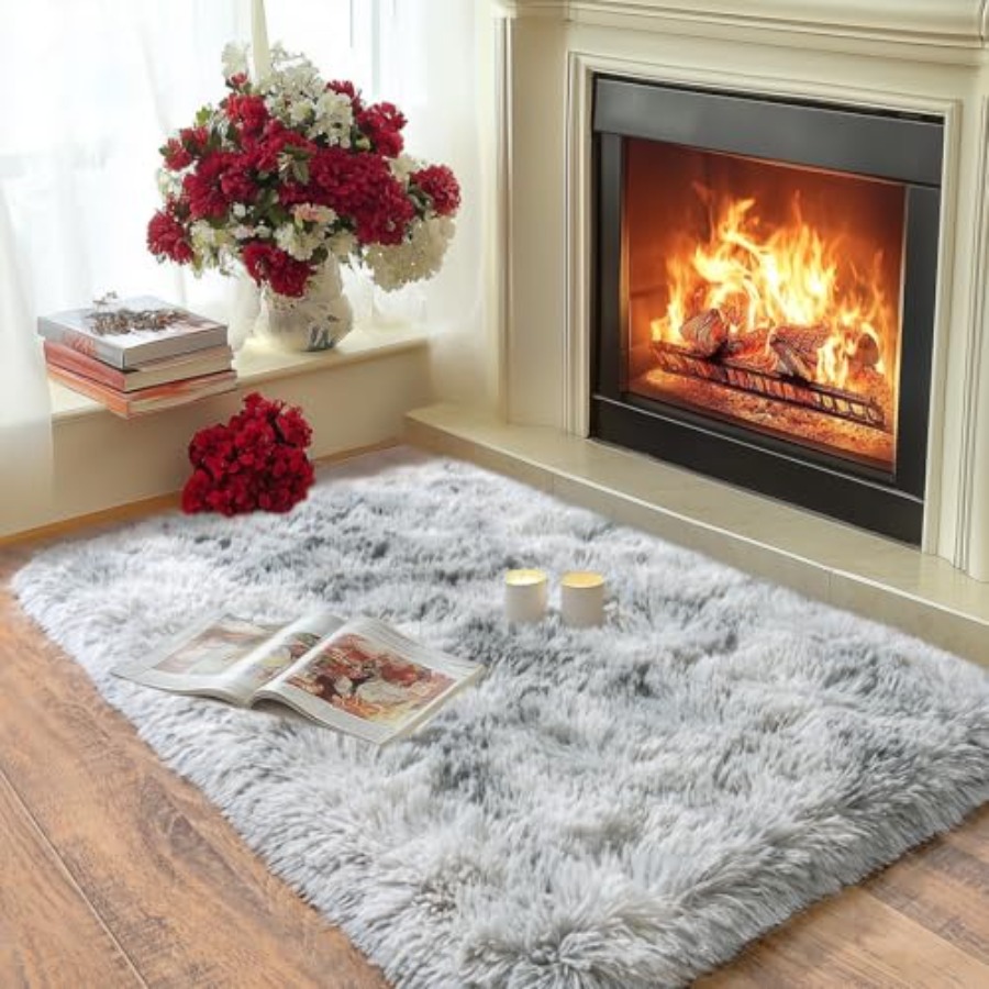Fluffy Small Rug for Bedroom 2 - Soft Rug Nursery recension och pris