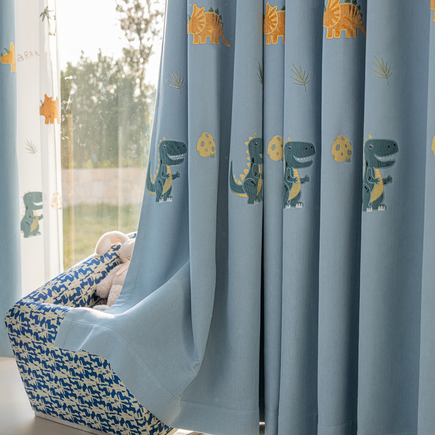 Blue Cartoon Dinosaur Kids Bla - Blackout Curtain Nursery recension och pris
