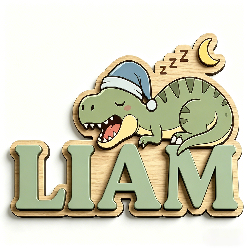 Personalized Sleepy Dinosaur N - Baby Nursery In recension och pris