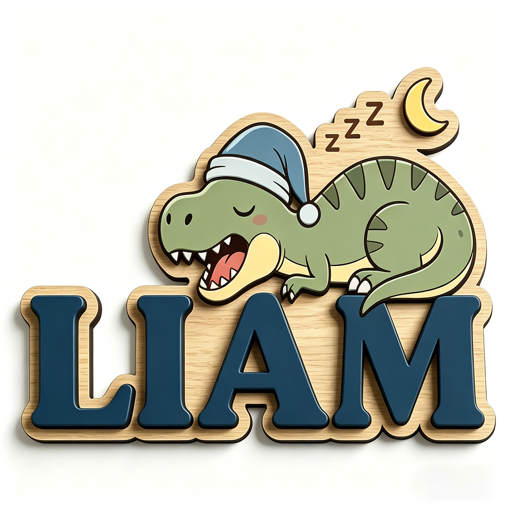 Personalized Sleepy Dinosaur N - Baby Nursery In recension och pris