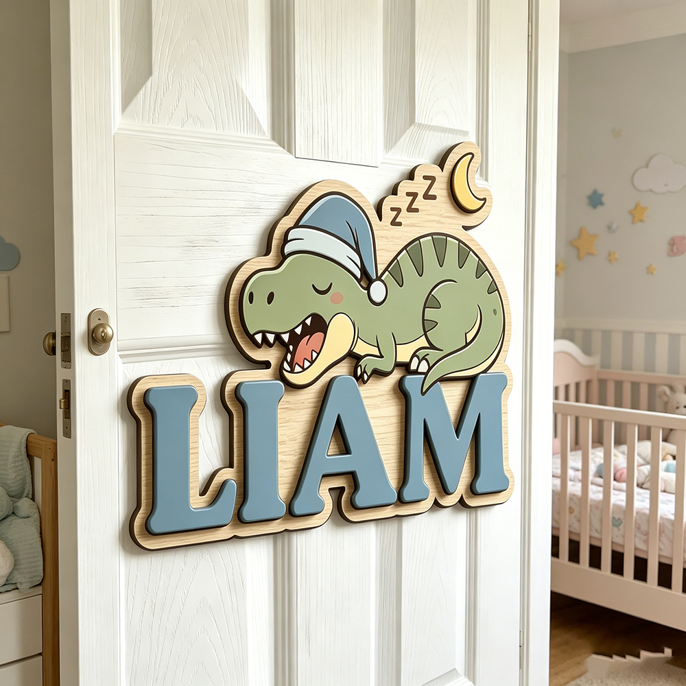 Personalized Sleepy Dinosaur N - Baby Nursery In recension och pris