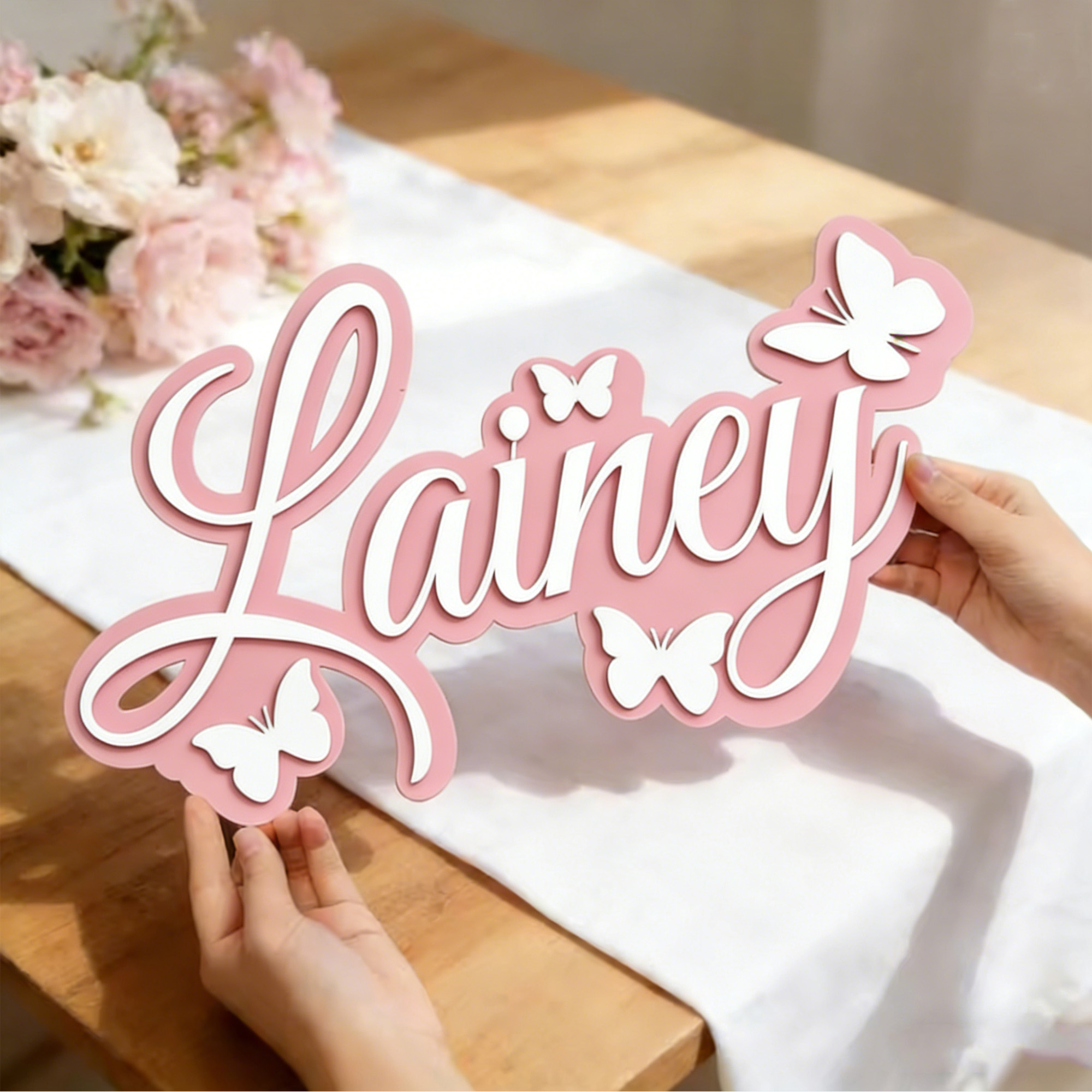 1Pc Custom Name Butterfly Styl - Baby Nursery Office recension och pris