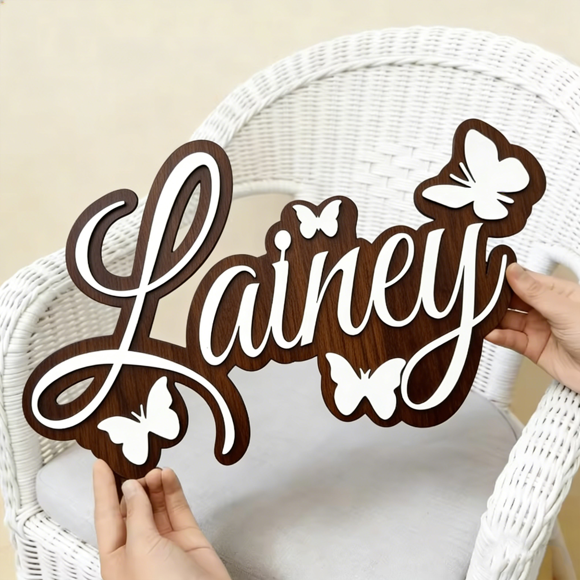 1Pc Custom Name Butterfly Styl - Baby Nursery Office recension och pris