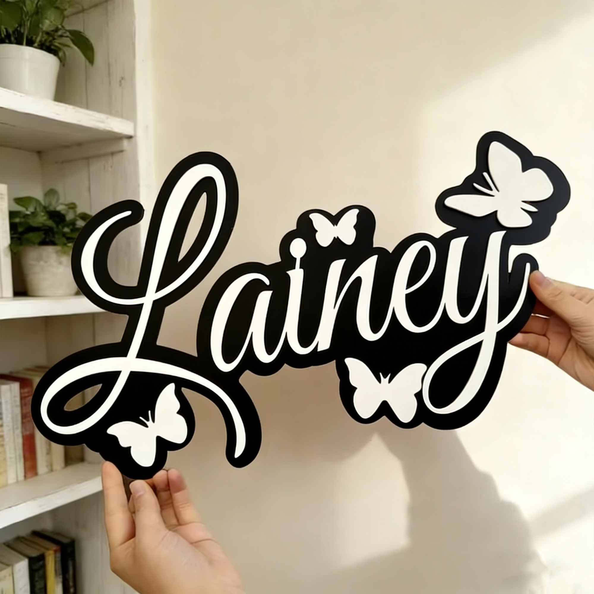 1Pc Custom Name Butterfly Styl - Baby Nursery Office recension och pris