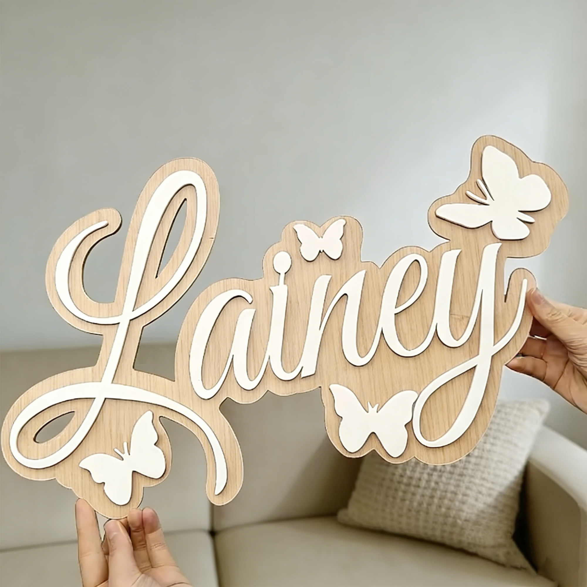 1Pc Custom Name Butterfly Styl - Baby Nursery Office recension och pris