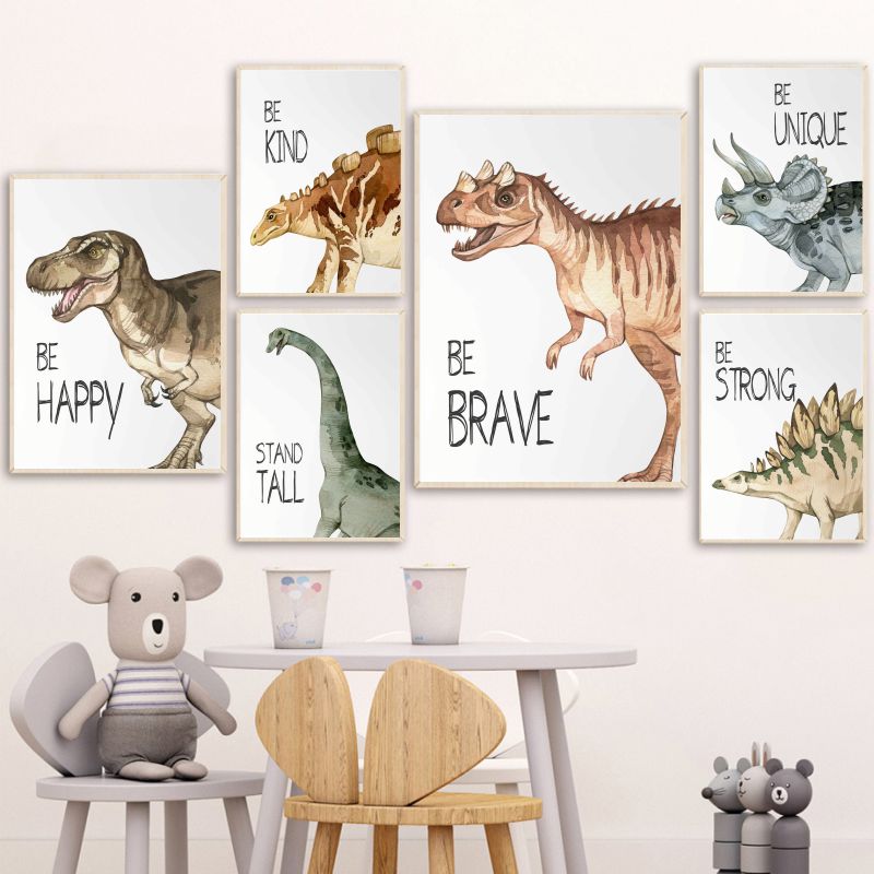 Watercolor Dinosaur Poster Nur - Animals Baby Nursery recension och pris