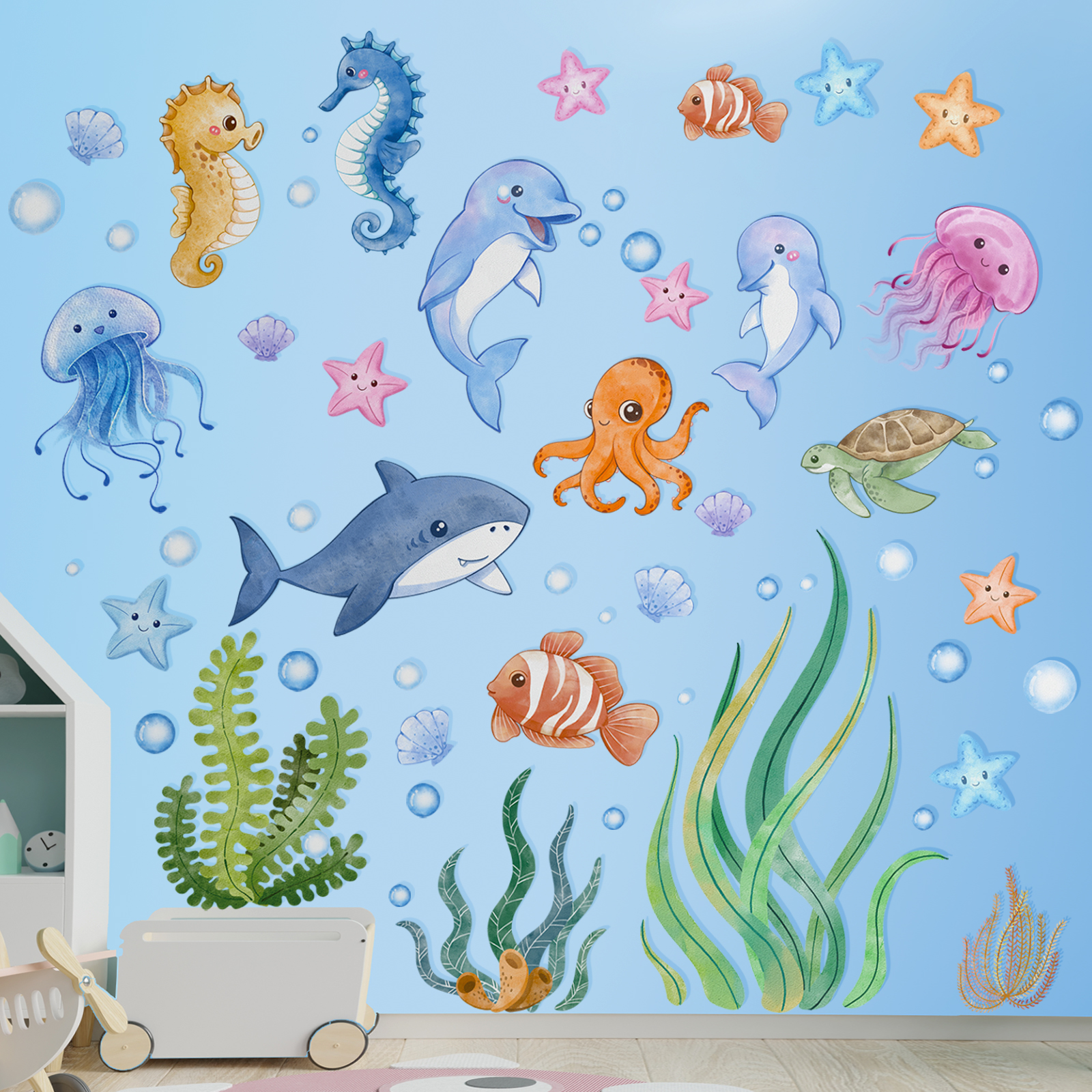 Ocean Wall Decals Under The Se - Baby Nursery Under The Sea recension och pris