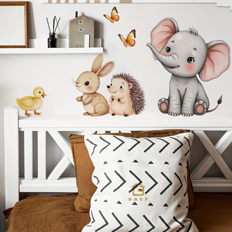 Cartoon Animal Wall Sticker -  - Baby Nursery Room recension och pris